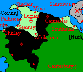 Pictured: A map of the territory into which the Houses of Corum aim to expand.  Potential expansion appears in black.
